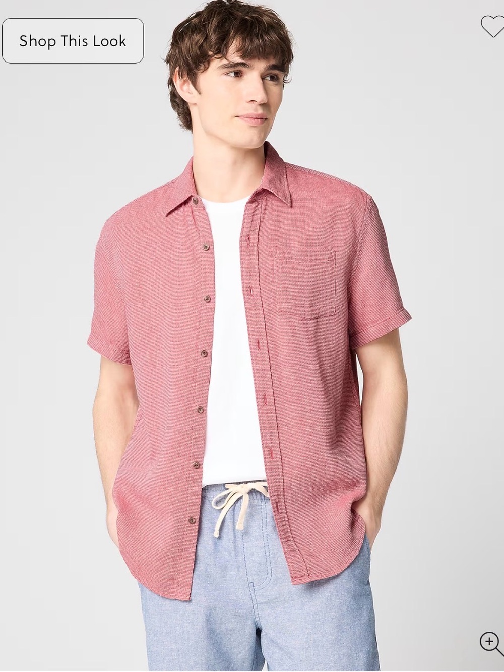 J Crew Men's Short-Sleeve Harbor Button Front Shirt